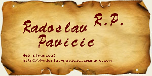Radoslav Pavičić vizit kartica